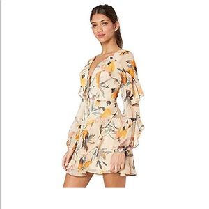 BCBGeneration Abstract Florals Ruffle Dress